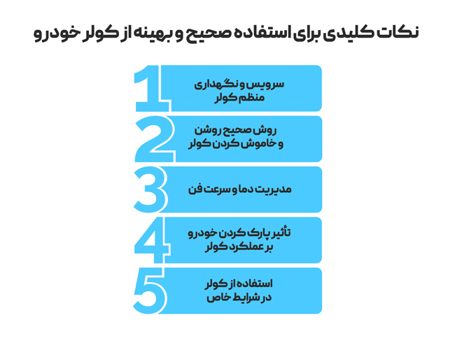 نکات کلیدی برای استفاده صحیح و بهینه از کولر خودرو
