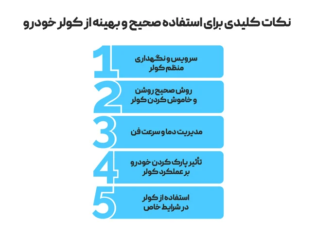نکات کلیدی برای استفاده صحیح و بهینه از کولر خودرو