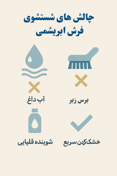 قالیشویی | نظافت چالش های شستشوی فرش ابریشمی