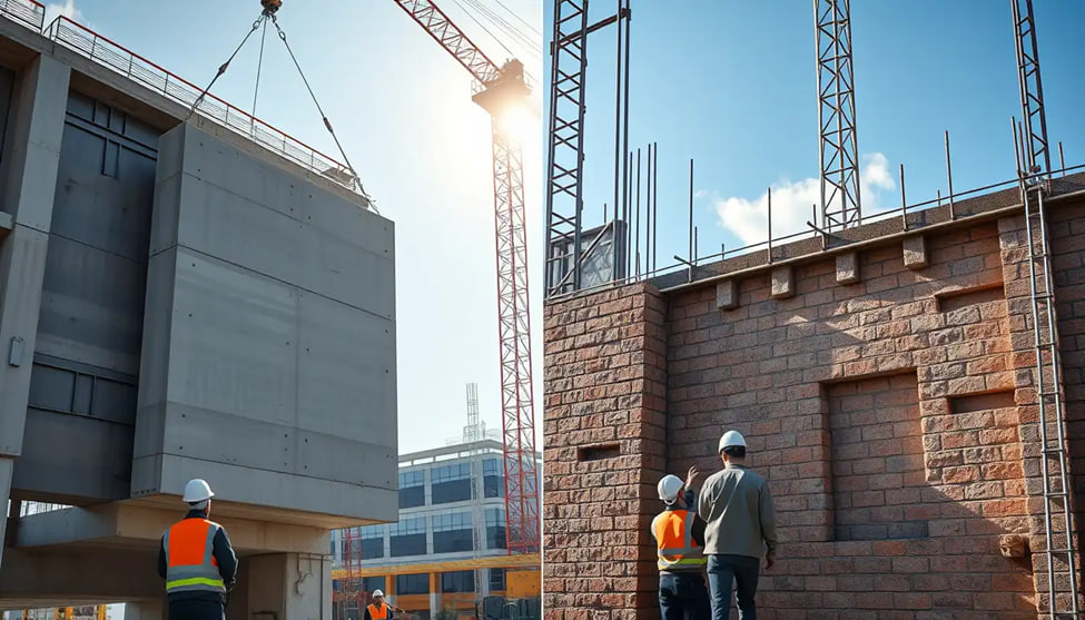 دیوار بتنی پیش ساخته یا دیوار سنتی؟ مقایسه کامل برای انتخاب بهتر