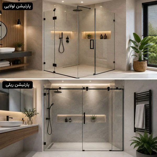 تفاوت کابین دوش ریلی و لولایی