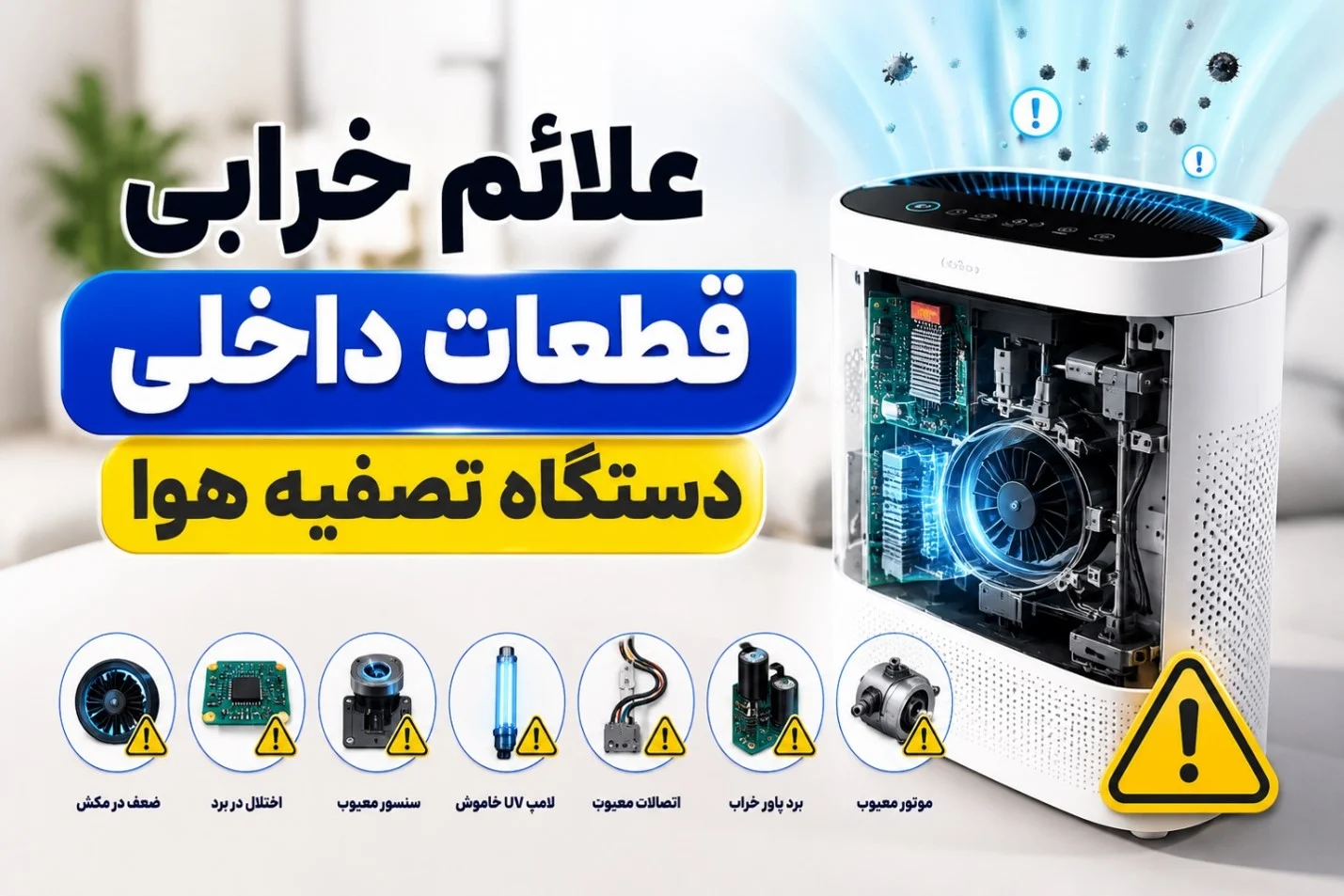 علائم خرابی قطعات داخلی دستگاه تصفیه هوا